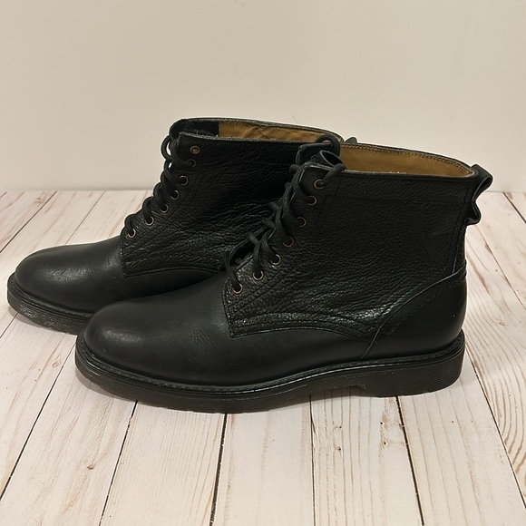 TOPMAN Black Leather Lace Up Chunky Heel Boot European size 40- US 9 Medium - Picture 4 of 9